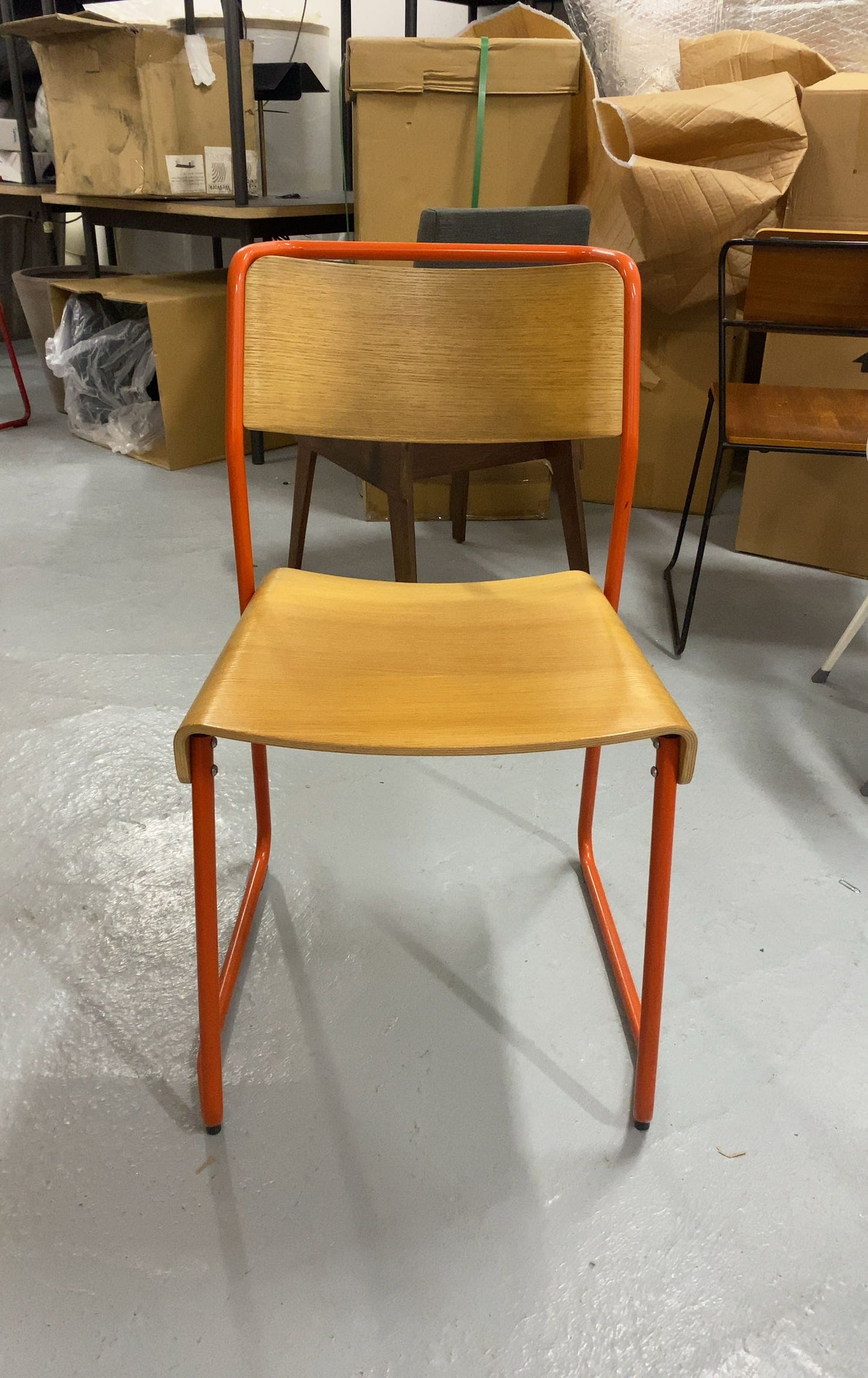 Chaise en Bois avec Cadre Métallique Orange