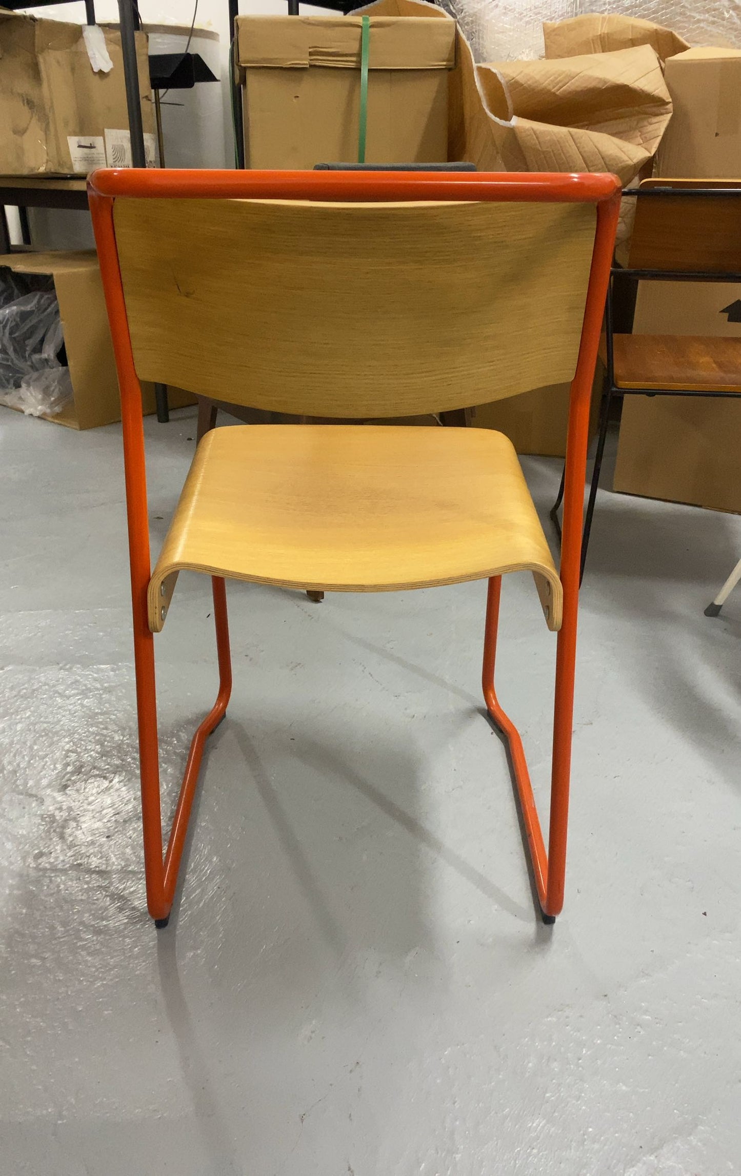 Chaise en Bois avec Cadre Métallique Orange