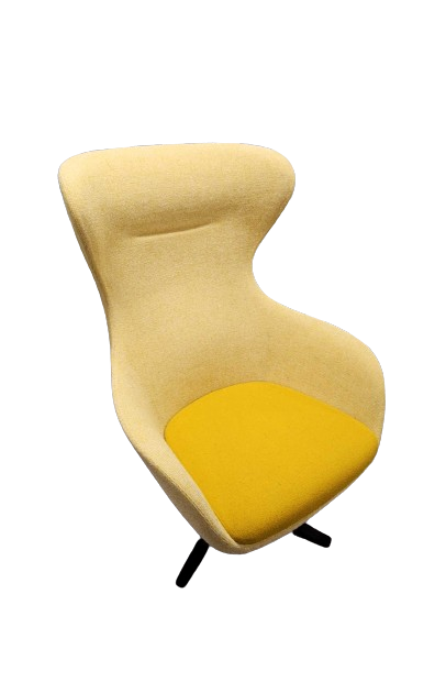 Fauteuil L78xl70xh112 Tissu jaune et métal noir