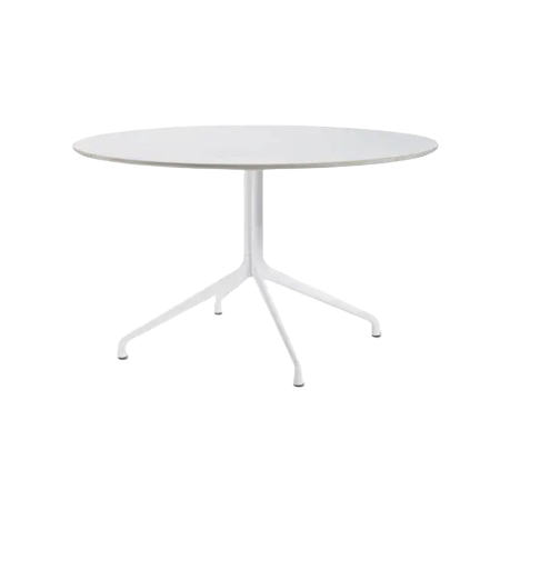 Table ronde en bois et métal Blanc