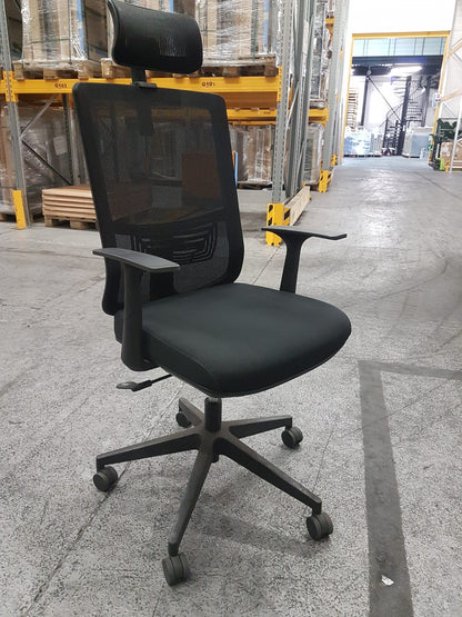 Fauteuil de Bureau Noir avec Accoudoirs